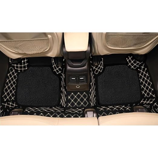 Black and Beige 7d Floor Mats for Cars | Torque_India_